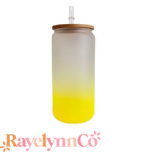 YELLOW FROSTED TUMBLER- 16 OZ